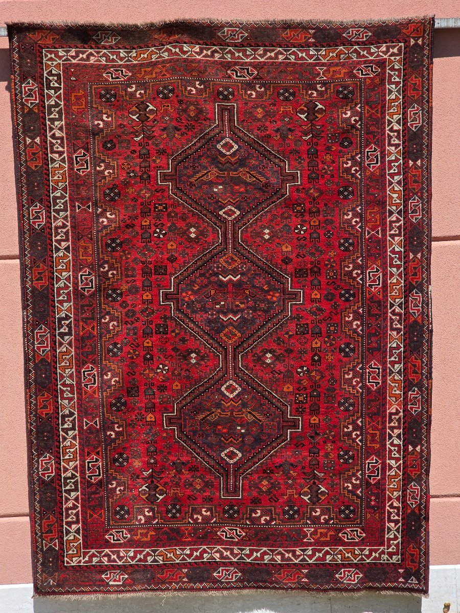 Large Hand-knotted Persian Tribal Rug, 1960s–1970s, 225 × 162 Cm-photo-3