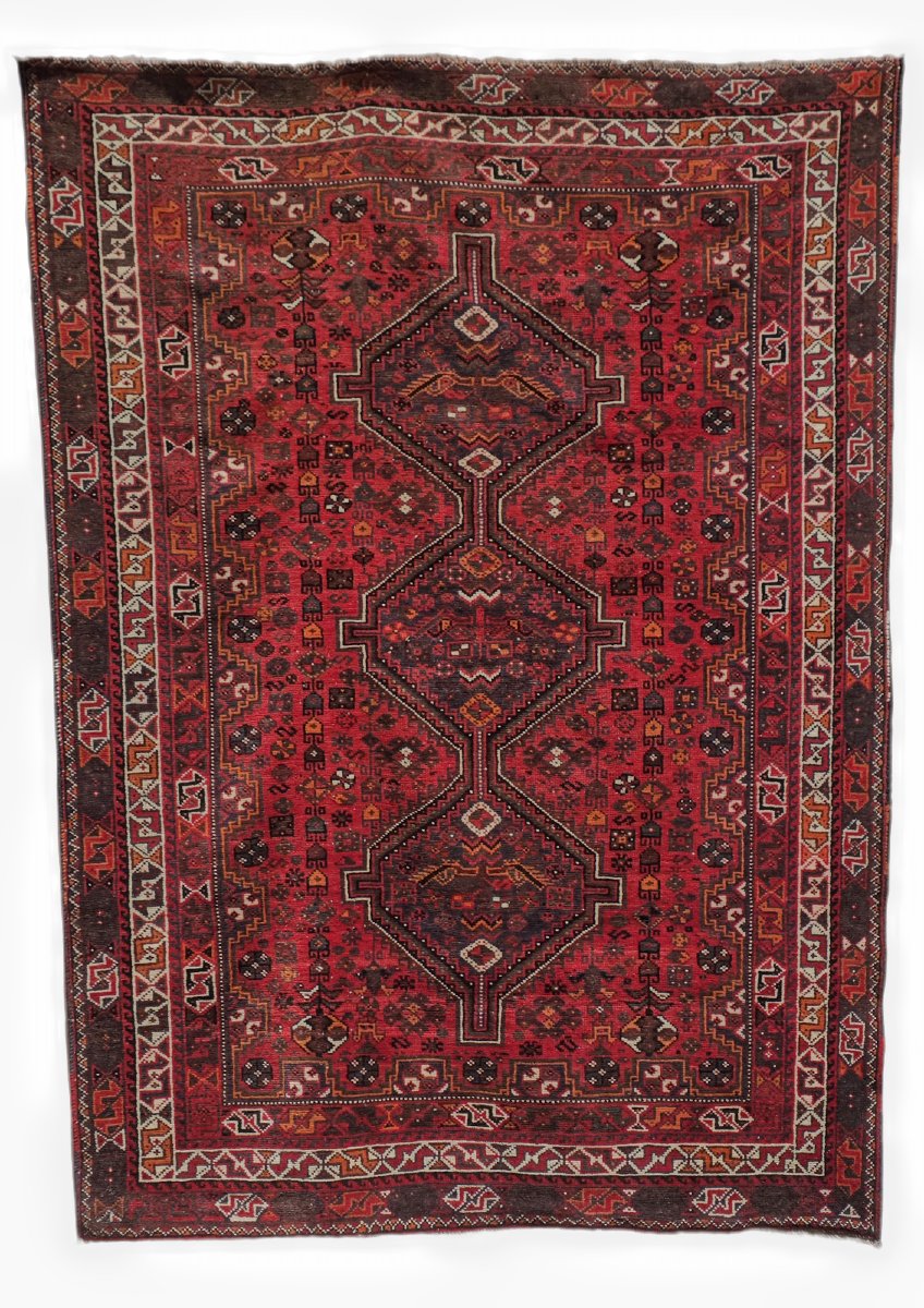 Large Hand-knotted Persian Tribal Rug, 1960s–1970s, 225 × 162 Cm