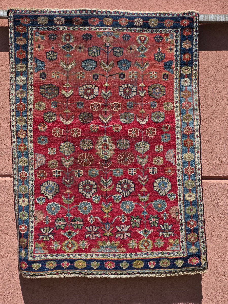 Handcrafted Persian Wool Rug – Floral Design – Iran, 1970s–1980s-photo-2