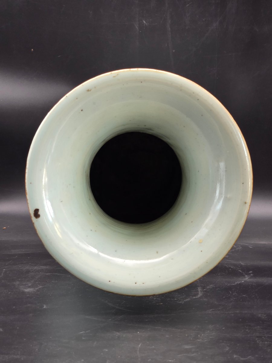 Large Chinese Porcelain Vase With Figurative Scenes And Calligraphy - H 59.5 Cm-photo-2