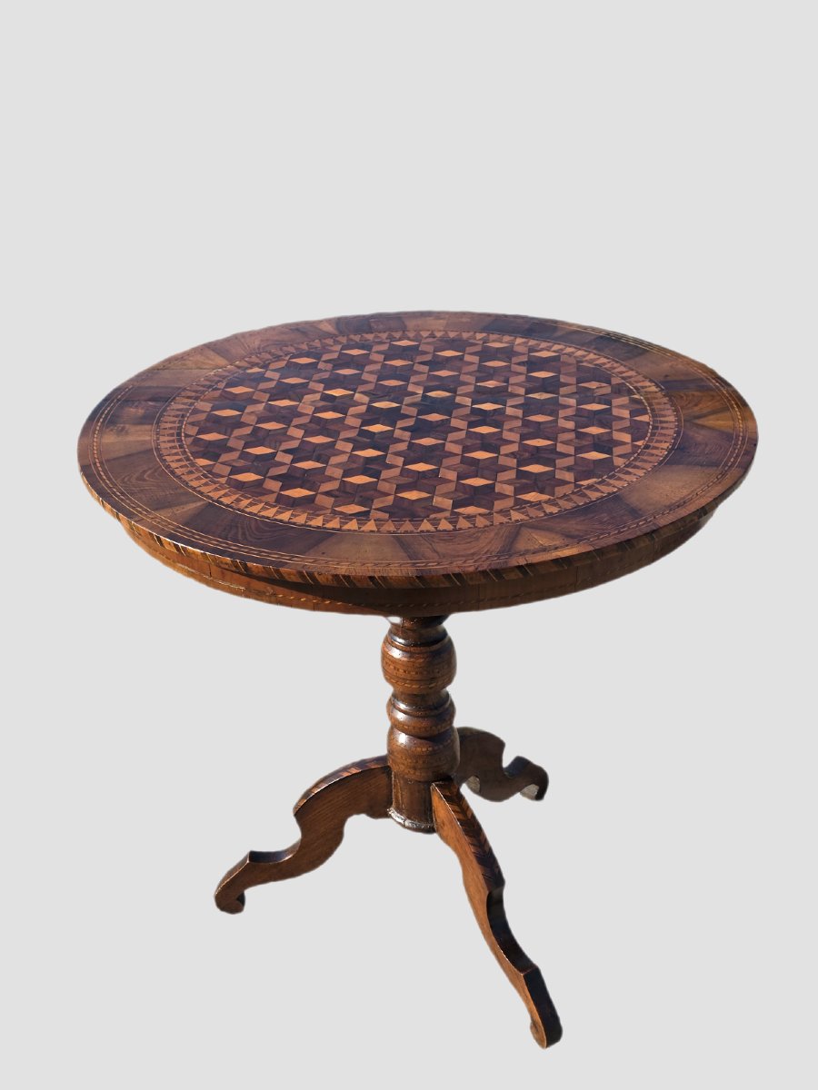 Inlaid Coffee Table From Emilia, Rolo Area – Late 19th Century-photo-2