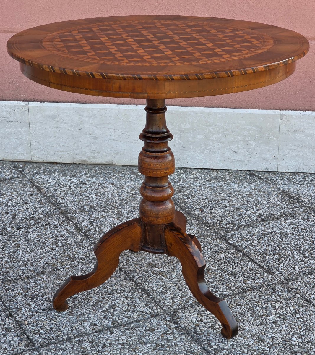 Inlaid Coffee Table From Emilia, Rolo Area – Late 19th Century-photo-4