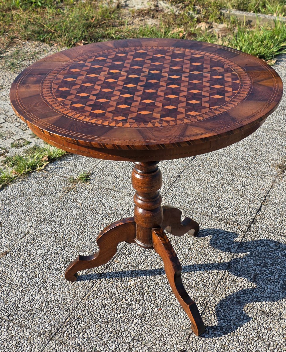Inlaid Coffee Table From Emilia, Rolo Area – Late 19th Century-photo-2