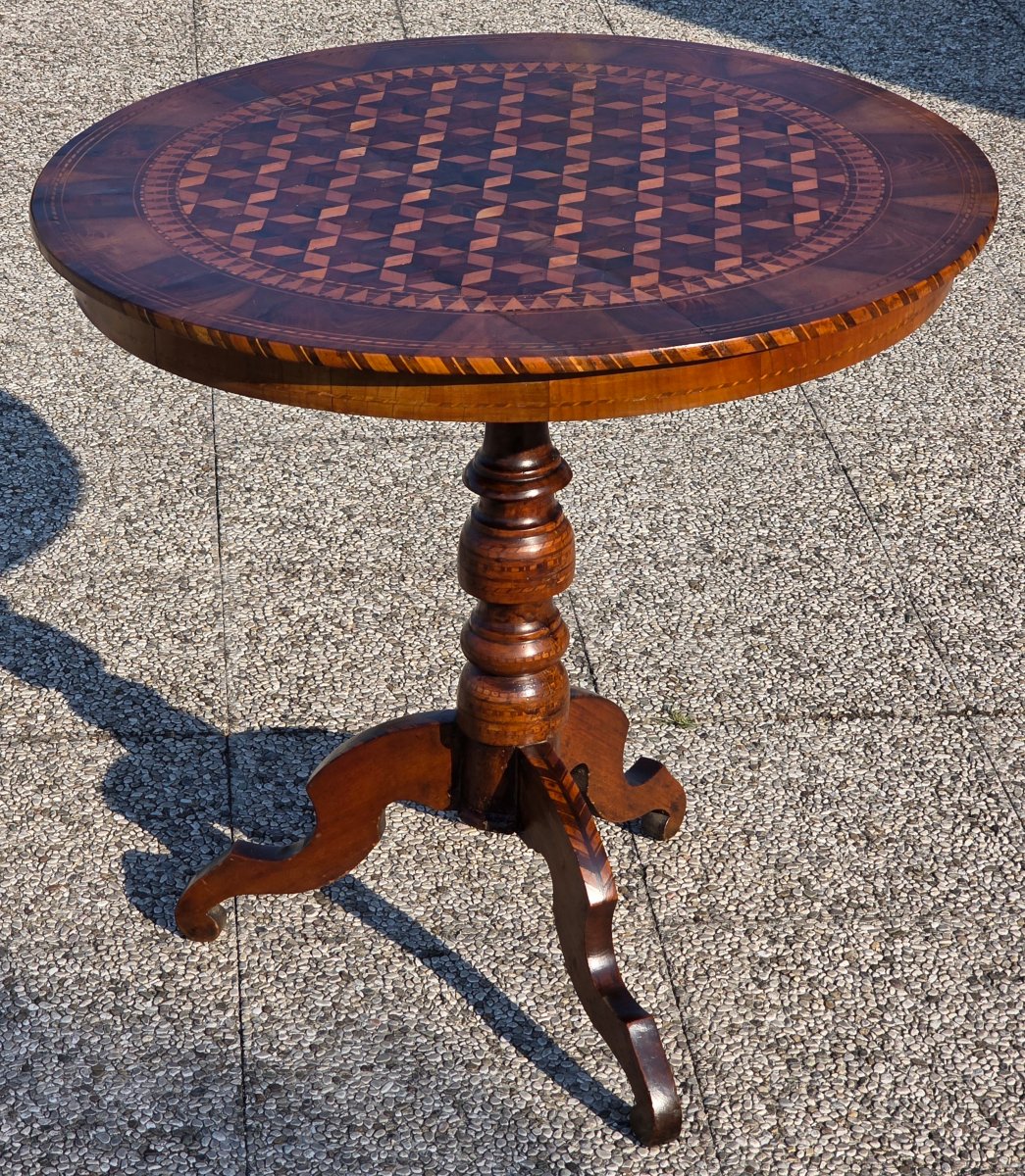 Inlaid Coffee Table From Emilia, Rolo Area – Late 19th Century-photo-3