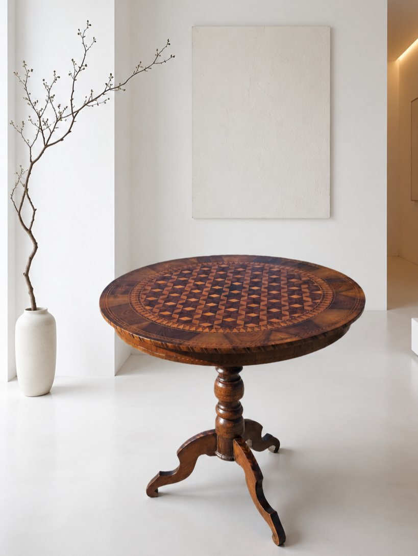 Inlaid Coffee Table From Emilia, Rolo Area – Late 19th Century-photo-7