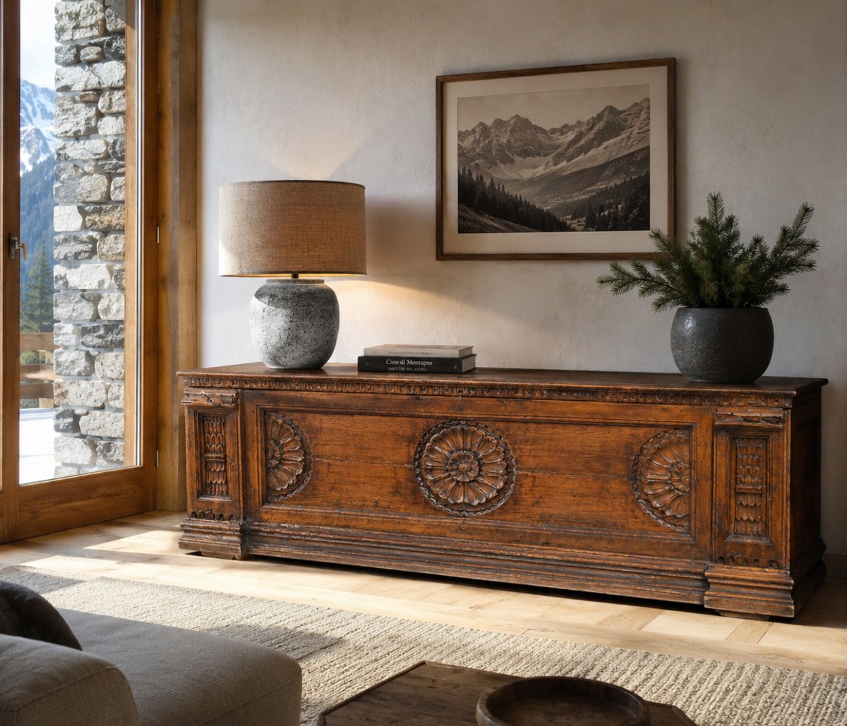 Rustic Trentino Chest, 18th Century-photo-4