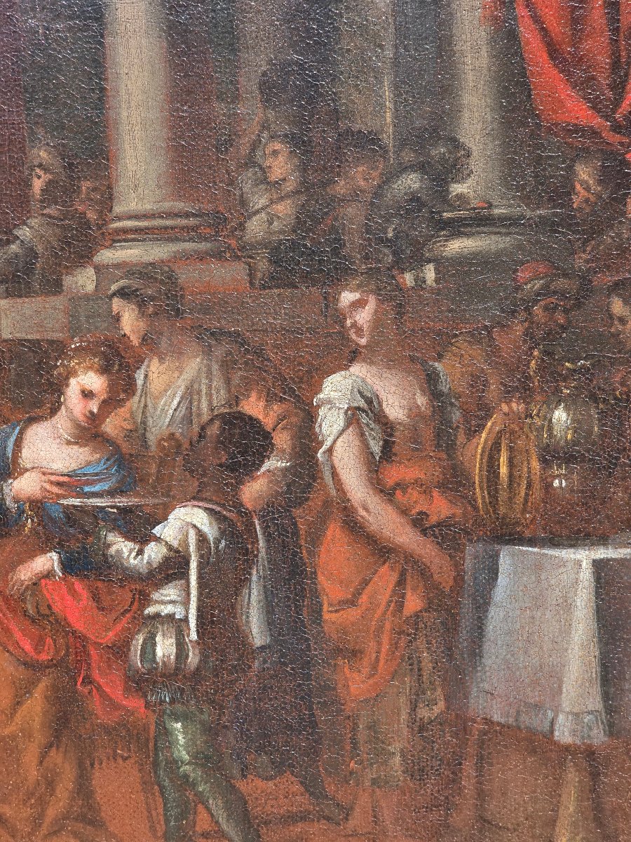 Les Noces de Cana – Entourage de Paolo Veronese, École vénitienne, XVIe siècle-photo-3