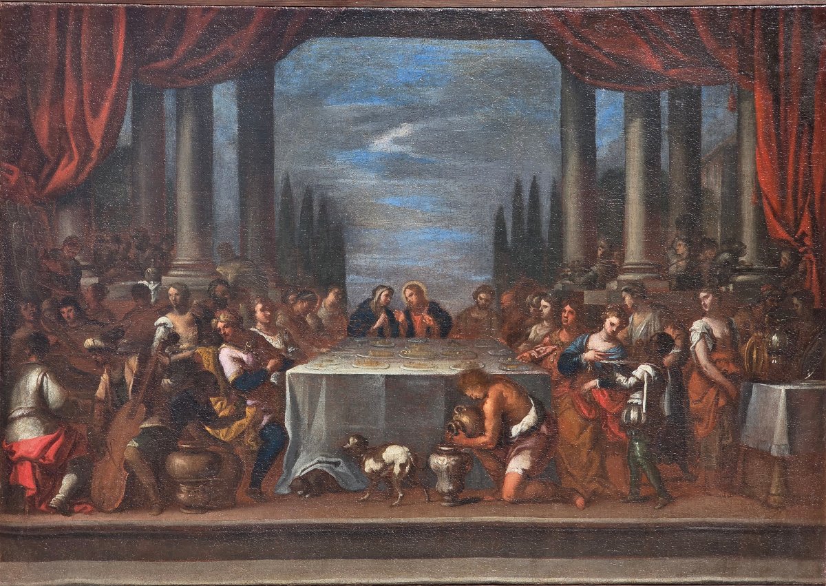 Les Noces de Cana – Entourage de Paolo Veronese, École vénitienne, XVIe siècle-photo-4