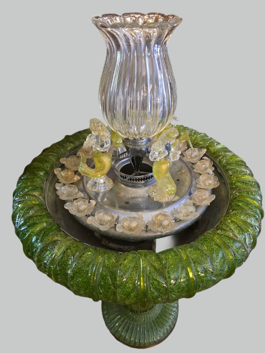 Grande fontaine lumineuse en verre de Murano, Italie, vers 1950-1960-photo-3