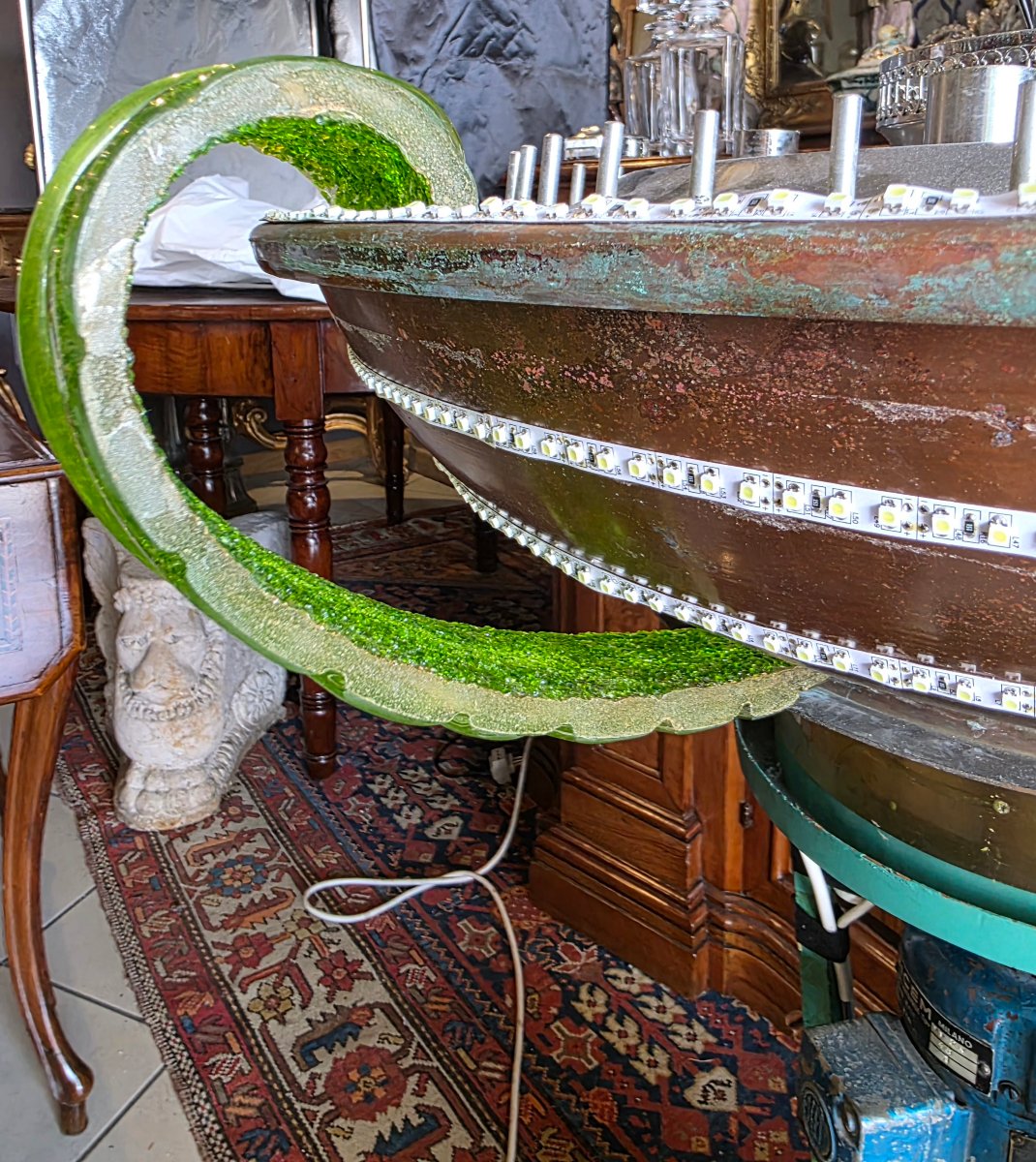 Grande fontaine lumineuse en verre de Murano, Italie, vers 1950-1960-photo-8