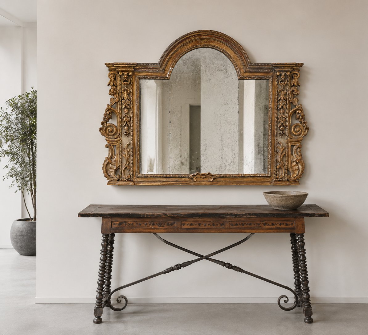 Carved And Gilded Wooden Mantelpiece – Northern Italy, Late 17th / Early 18th Century-photo-2