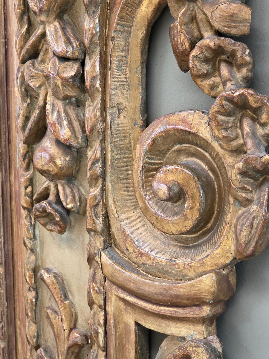 Carved And Gilded Wooden Mantelpiece – Northern Italy, Late 17th / Early 18th Century-photo-2