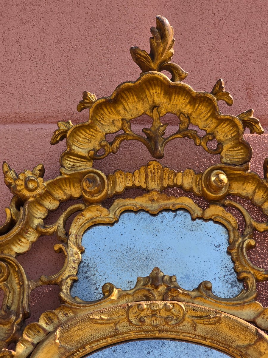 Large Carved And Gilded Venetian Mirror In The Rococo Style, Late 19th – Early 20th Century-photo-2
