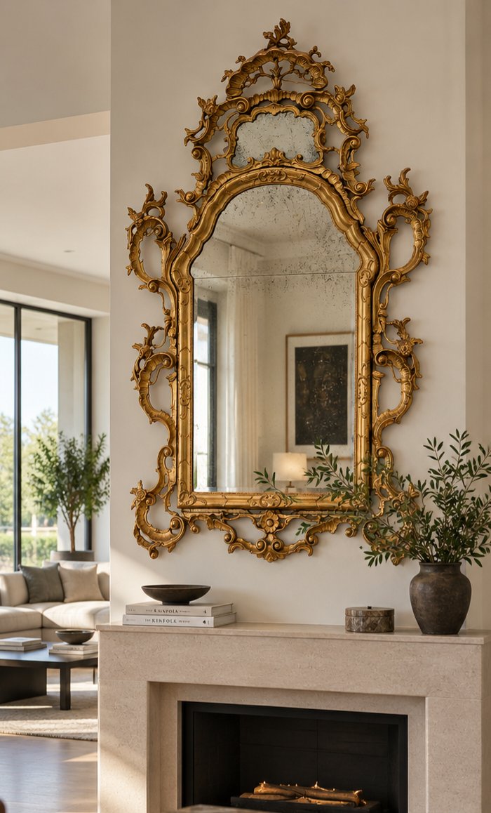 Large Carved And Gilded Venetian Mirror In The Rococo Style, Late 19th – Early 20th Century-photo-1