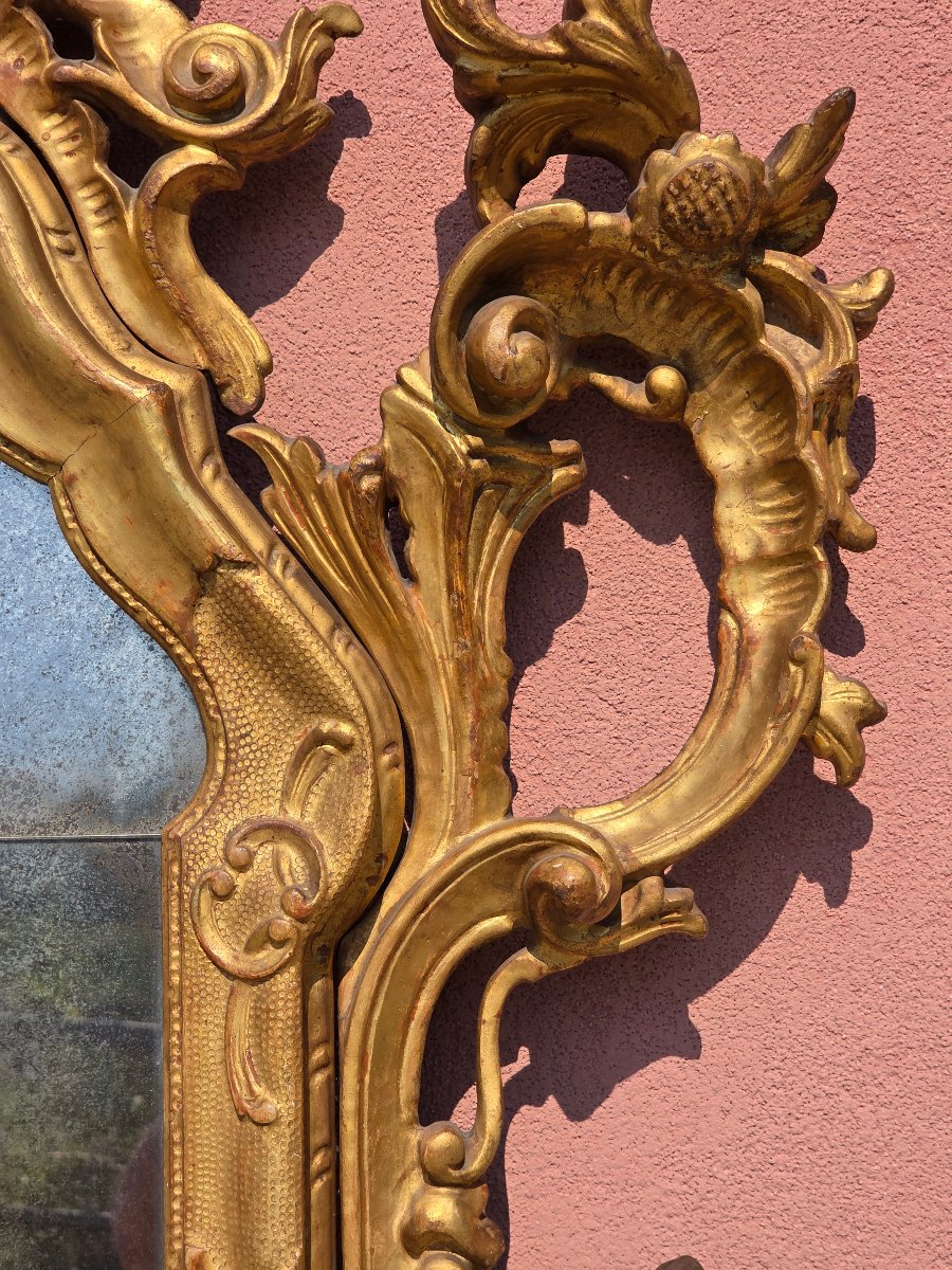 Large Carved And Gilded Venetian Mirror In The Rococo Style, Late 19th – Early 20th Century-photo-2