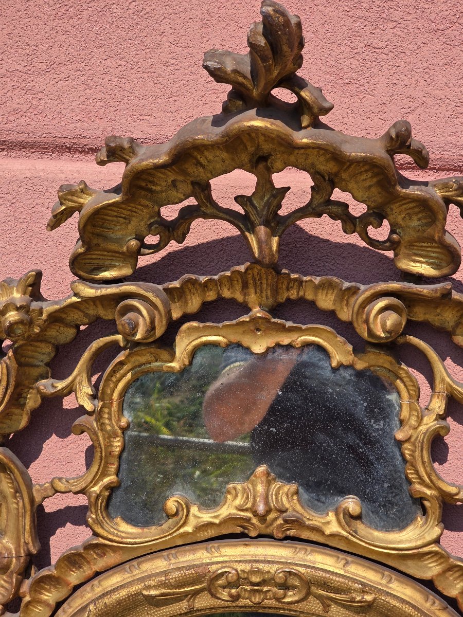 Large Carved And Gilded Venetian Mirror In The Rococo Style, Late 19th – Early 20th Century-photo-4