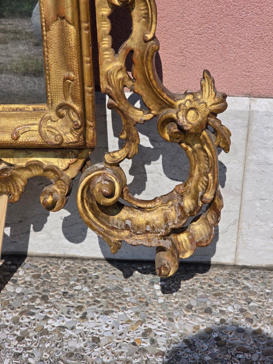 Large Carved And Gilded Venetian Mirror In The Rococo Style, Late 19th – Early 20th Century-photo-6