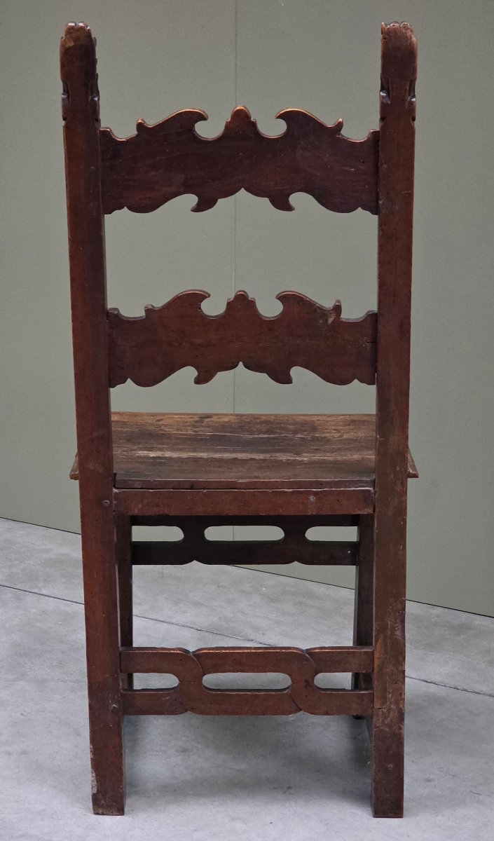 Venetian High Chair Made Of Carved Fruitwood, Late 17th–early 18th Century-photo-4