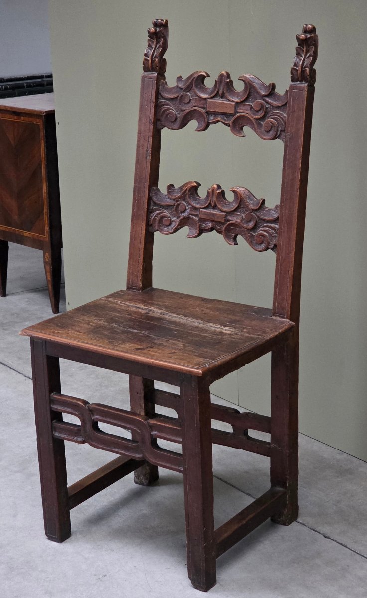 Venetian High Chair Made Of Carved Fruitwood, Late 17th–early 18th Century-photo-4