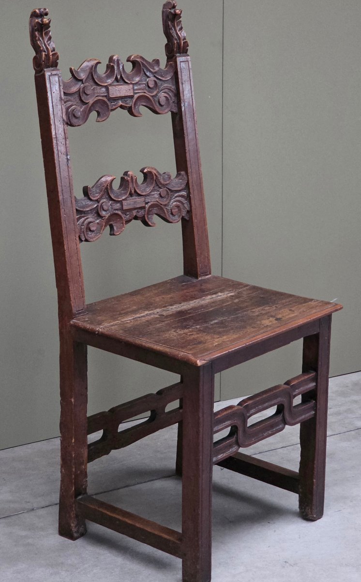 Venetian High Chair Made Of Carved Fruitwood, Late 17th–early 18th Century-photo-5