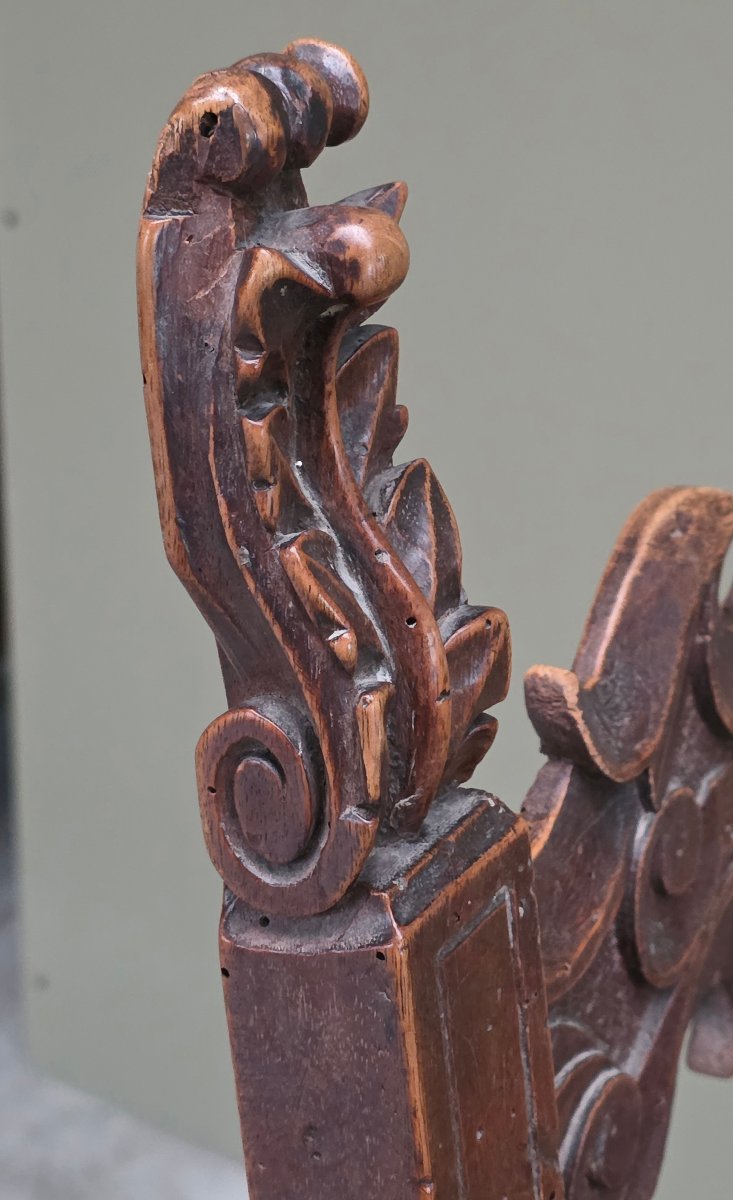 Venetian High Chair Made Of Carved Fruitwood, Late 17th–early 18th Century-photo-6