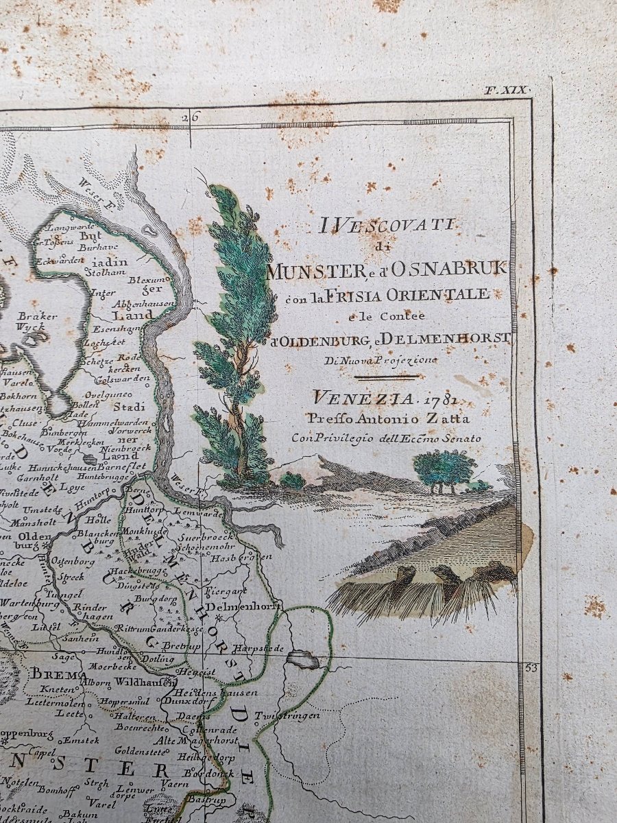 Map Of The Dioceses Of Münster And Osnabrück, Antonio Zatta, Venice 1781-photo-2
