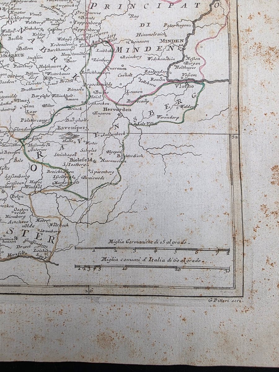Map Of The Dioceses Of Münster And Osnabrück, Antonio Zatta, Venice 1781-photo-3