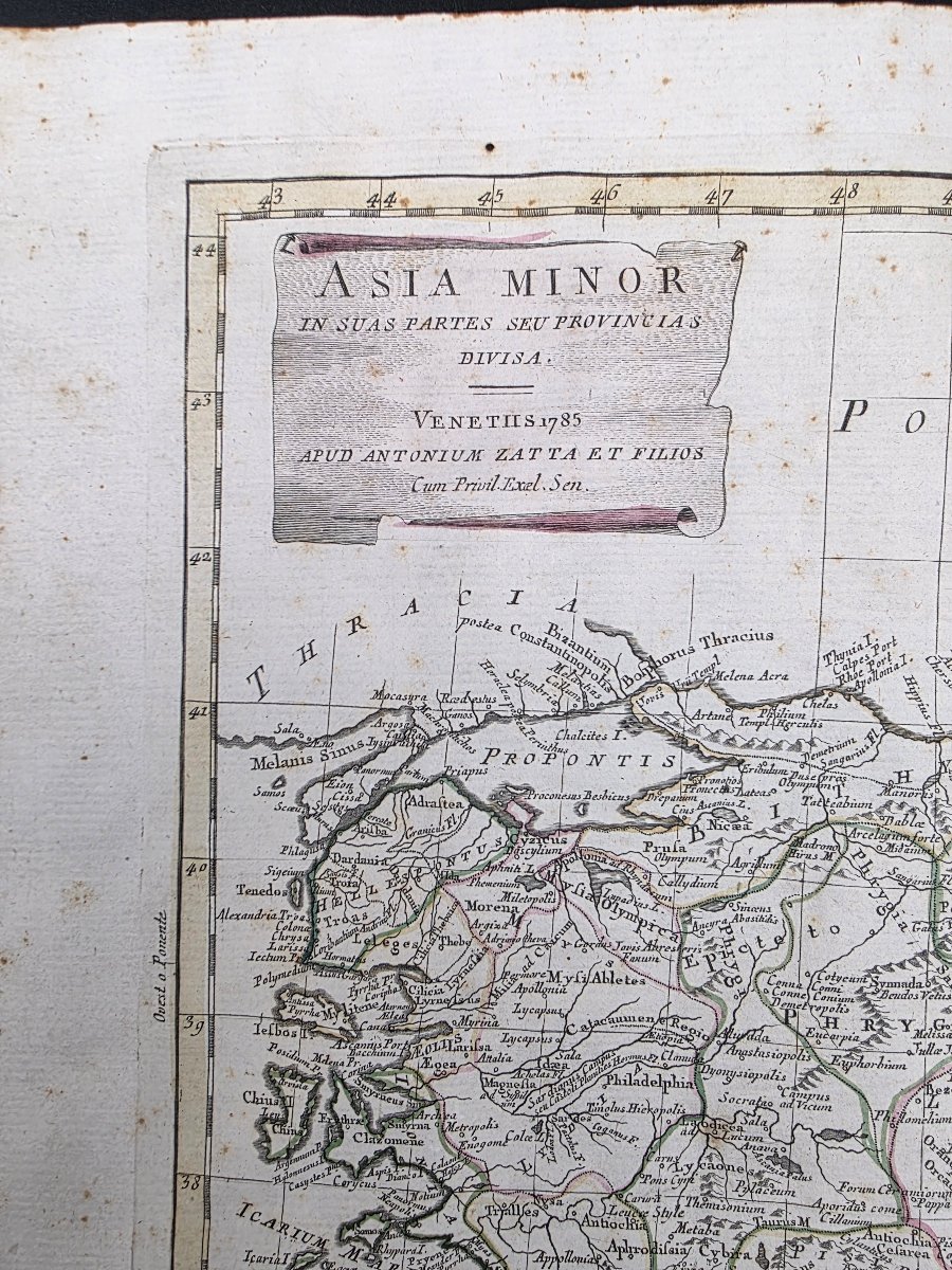 Map Of Asia Minor, Antonio Zatta, Venice 1785, 18th Century-photo-2