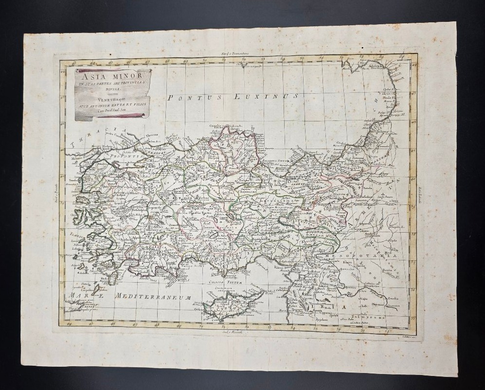 Map Of Asia Minor, Antonio Zatta, Venice 1785, 18th Century