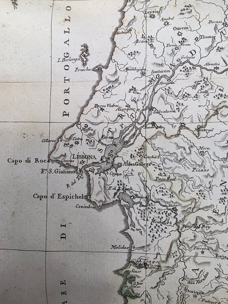 Carte géographique du Royaume de Portugal, Antonio Zatta, Venise 1775, XVIIIe siècle -photo-4