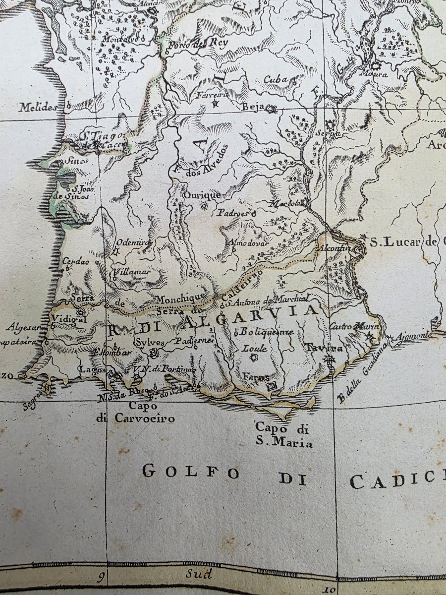 Carte géographique du Royaume de Portugal, Antonio Zatta, Venise 1775, XVIIIe siècle -photo-1