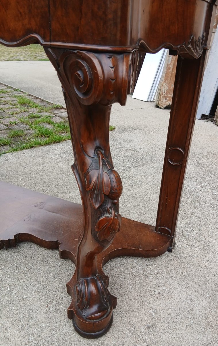 Paire de consoles Louis-Philippe en noyer sculpté – Vénétie, XIXe siècle-photo-1