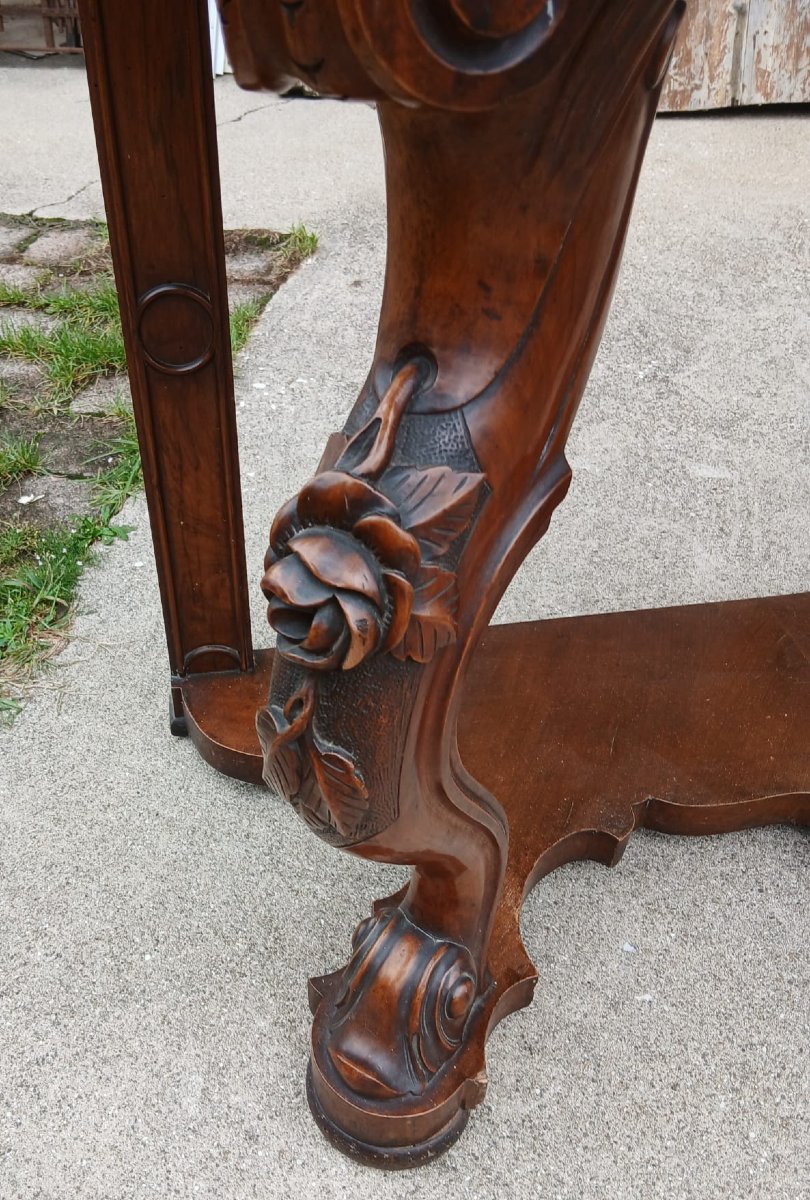 Paire de consoles Louis-Philippe en noyer sculpté – Vénétie, XIXe siècle-photo-5