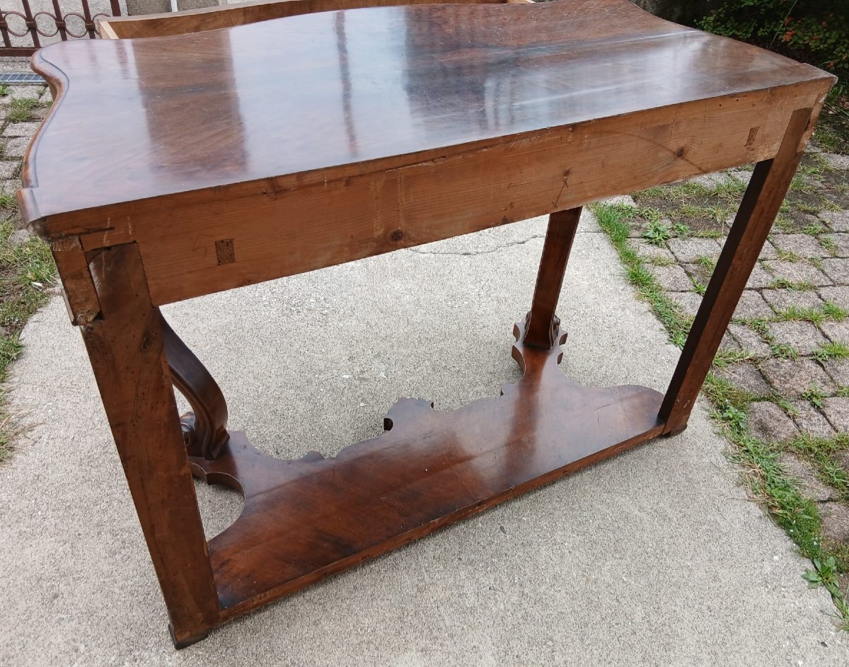 Paire de consoles Louis-Philippe en noyer sculpté – Vénétie, XIXe siècle-photo-6
