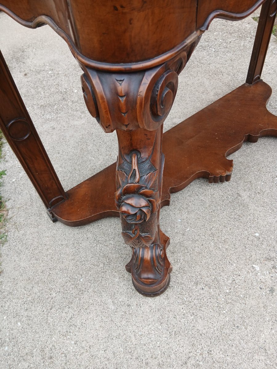 Paire de consoles Louis-Philippe en noyer sculpté – Vénétie, XIXe siècle-photo-8