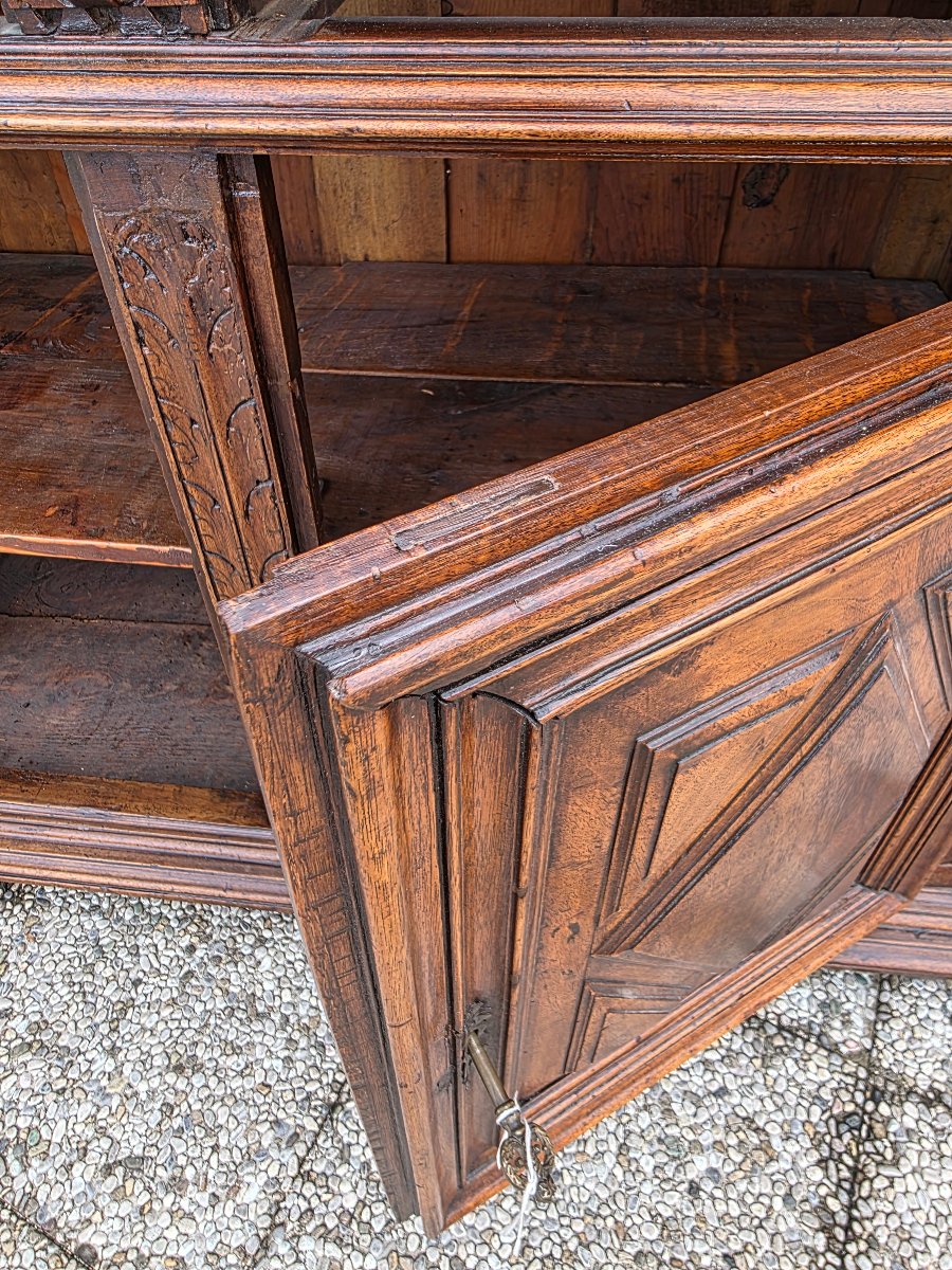 Sideboard Made Of Solid Walnut, Northern Italy, 17th Century-photo-3