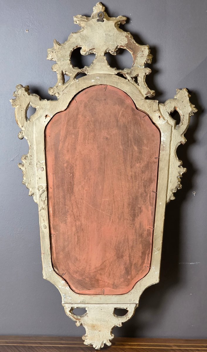 Pair Of Venetian Mirrors In Carved And Gilded Wood – Mid-20th Century-photo-4