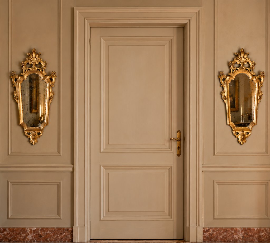 Pair Of Venetian Mirrors In Carved And Gilded Wood – Mid-20th Century-photo-1