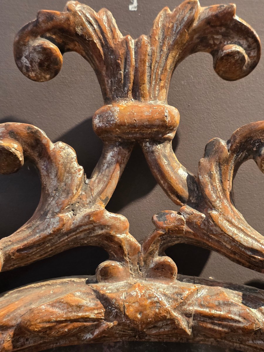 Paire de miroirs piémontais Louis XVI en bois sculpté et argenté – XVIIIe siècle-photo-1