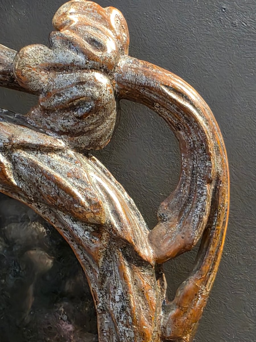 Paire de miroirs piémontais Louis XVI en bois sculpté et argenté – XVIIIe siècle-photo-3