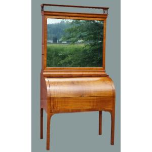 Bureau à Cylindre Avec Rehausse Et Miroir, Vicence, Début Du XIXe Siècle
