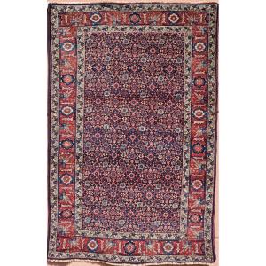 Tapis persan Afshar, motif « Mina Khani », bordure aux oiseaux, v. 1930–1950 — 208 × 140 cm