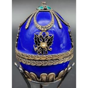 Œuf émaillé en argent, Russie impériale, vers 1870–1890