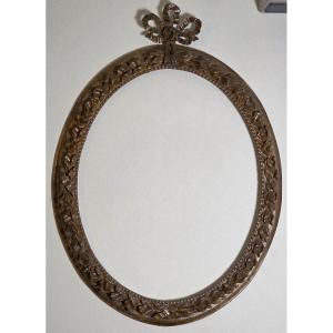 Large Emilia Oval Louis XV–xvi Frame, Carved, Silvered And Mecca-gilt, Mid-18th Century