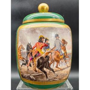 Porcelain Vase Depicting Napoleon At Jena In 1806 – Late 19th / Early 20th Century