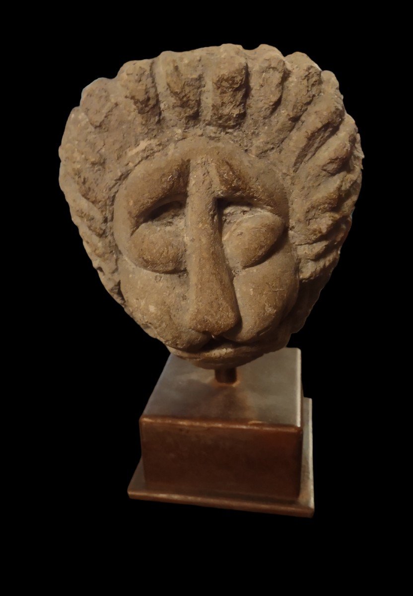 Stone Lion Head Haute Epoque-photo-3