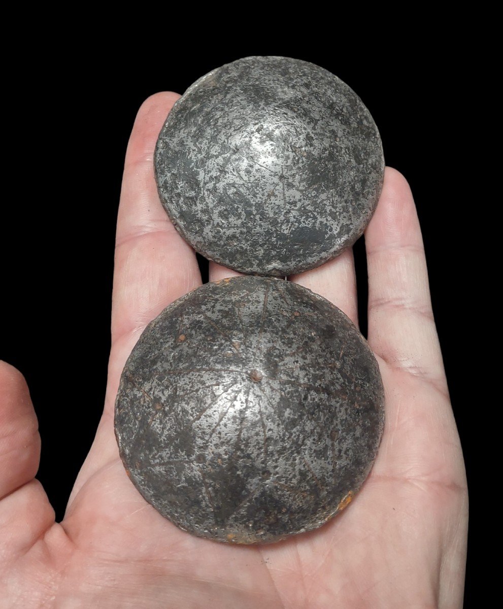 Pair Of Wrought Iron Tejos For Caliche Game XVIII Century -photo-2