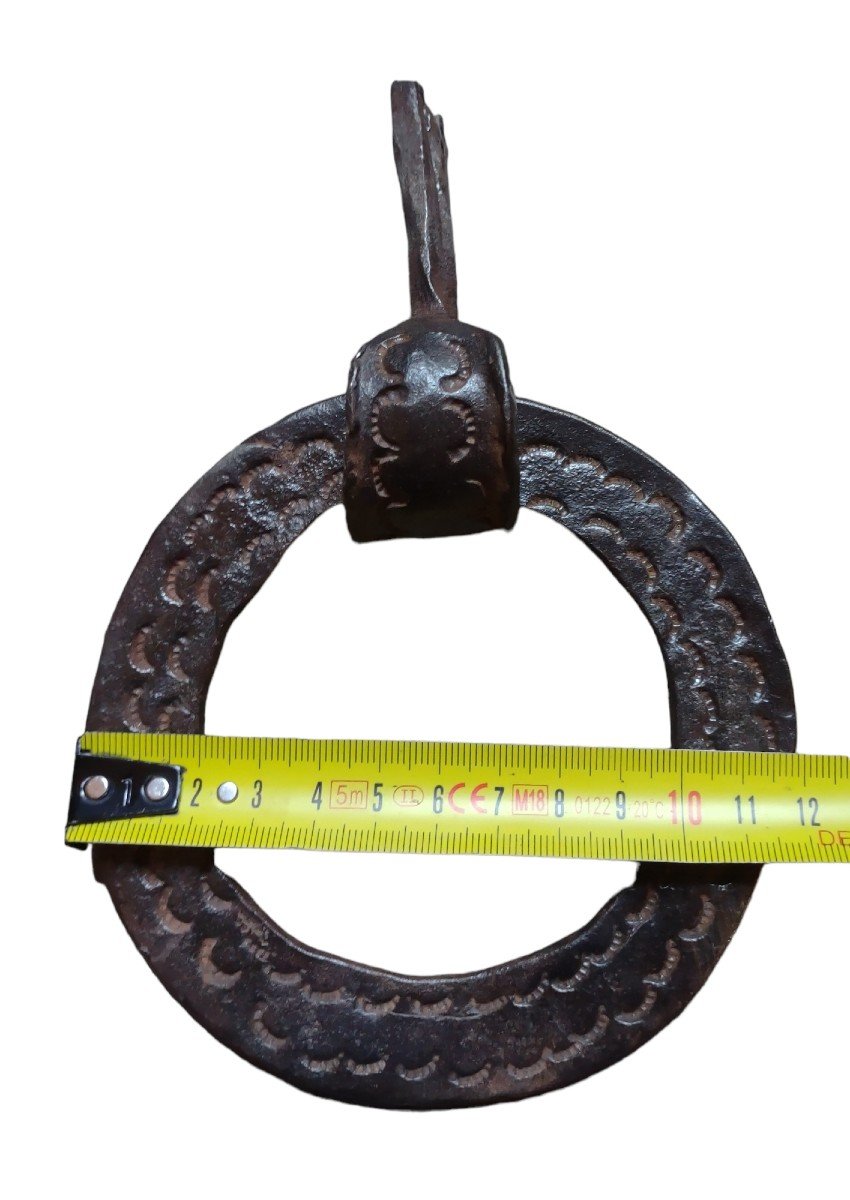 Engraved Wrought Iron Handle XVII Secolo -photo-1