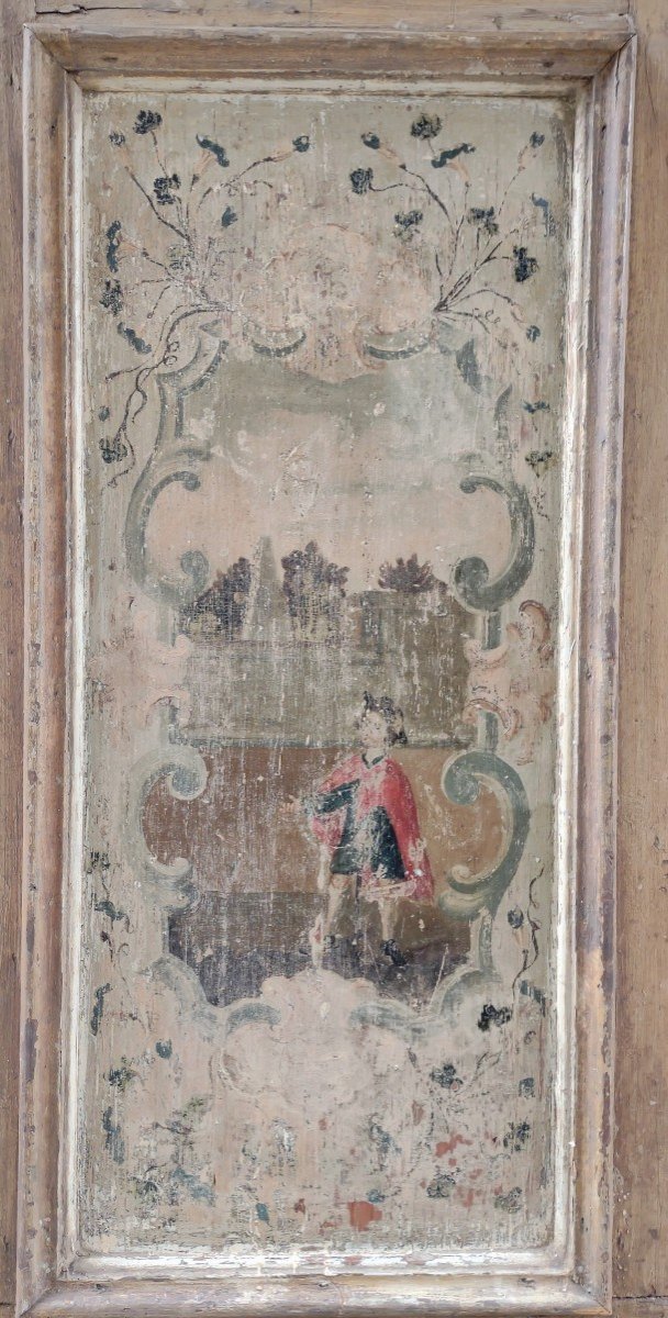 Importante Porte Sicilienne Peinte Des 2 Côtés XVIIIe Siècle-photo-5