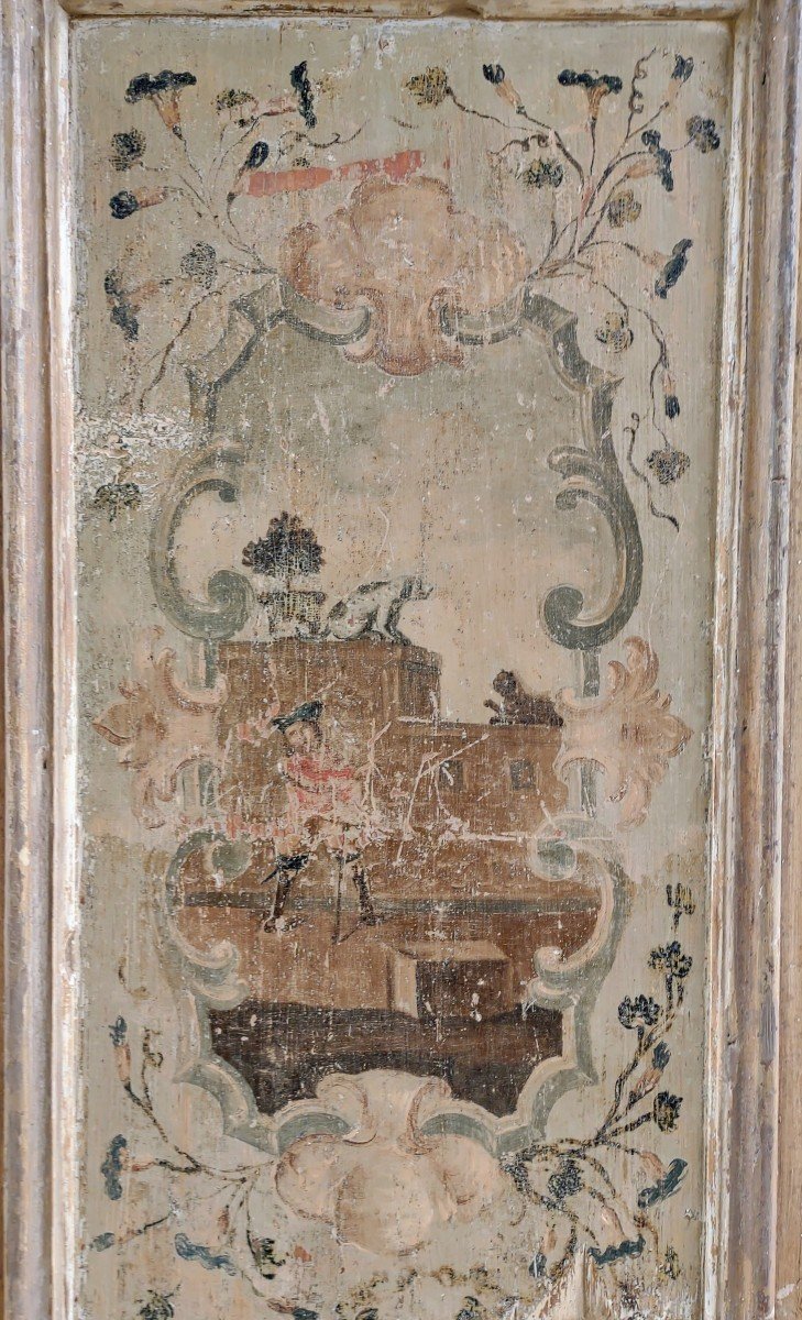 Importante Porte Sicilienne Peinte Des 2 Côtés XVIIIe Siècle-photo-7